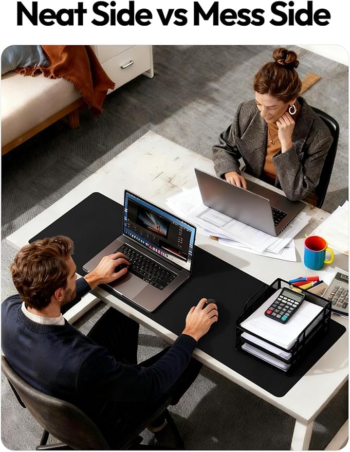 YSAGi Leather Desk Pad Protector, Office Desk Mat, Large Mouse Pad, Non-Slip PU - Image 7