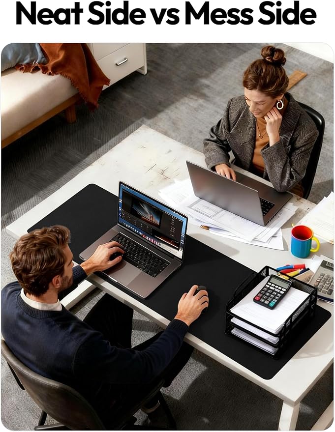 YSAGi Leather Desk Protector, Office Mat, Large Mouse Mat, Non-Slip PU Leather - Image 6