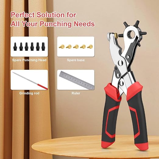 Revolving Punch Plier Kit, Diyife Leather Hole Punch Set - Image 4