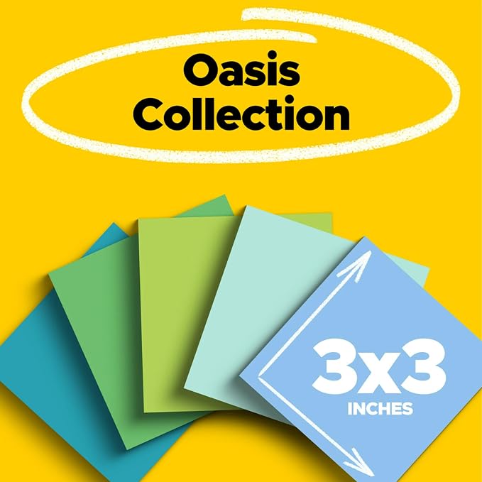 Post-it 100% Recycled Paper Super Sticky Notes, 3 in. x 3 in., 12 Pads - Image 2