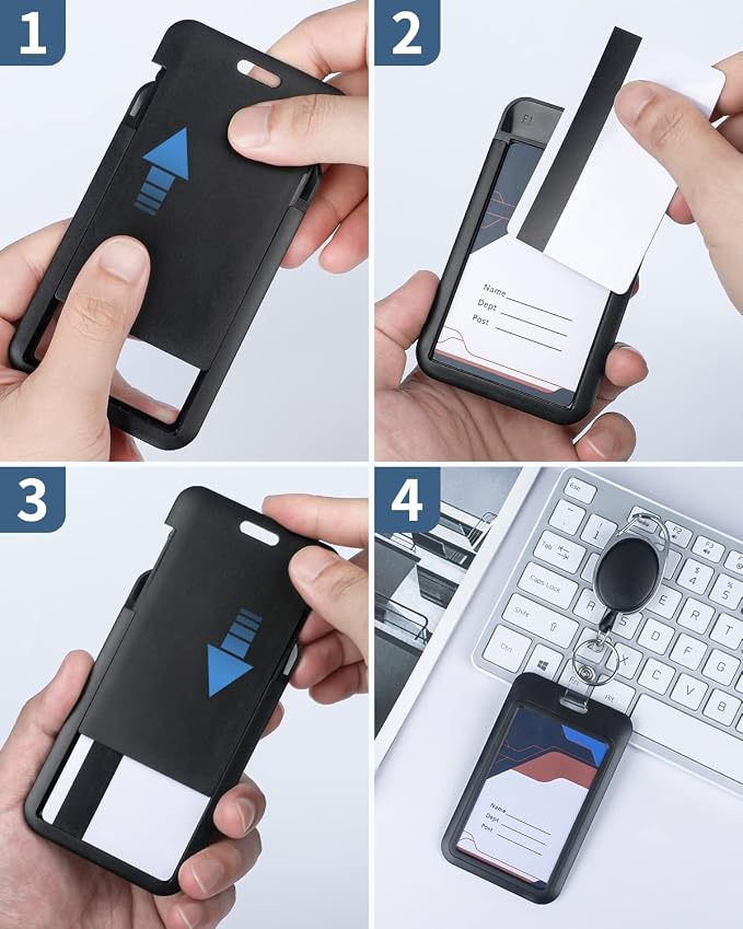 Uniclife Sliding Badge Holder Vertical Plastic Case - Image 8