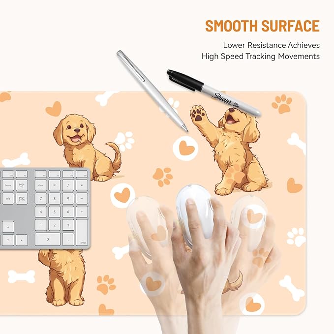 Mousepad Desk Mat Gaming Large Keyboard Cute Office Desktop Computer Laptop Dog - Image 3