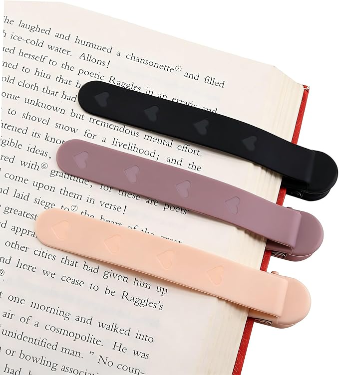 SMUK 3 Pieces Silicone Heart Bookmarks by SMUK