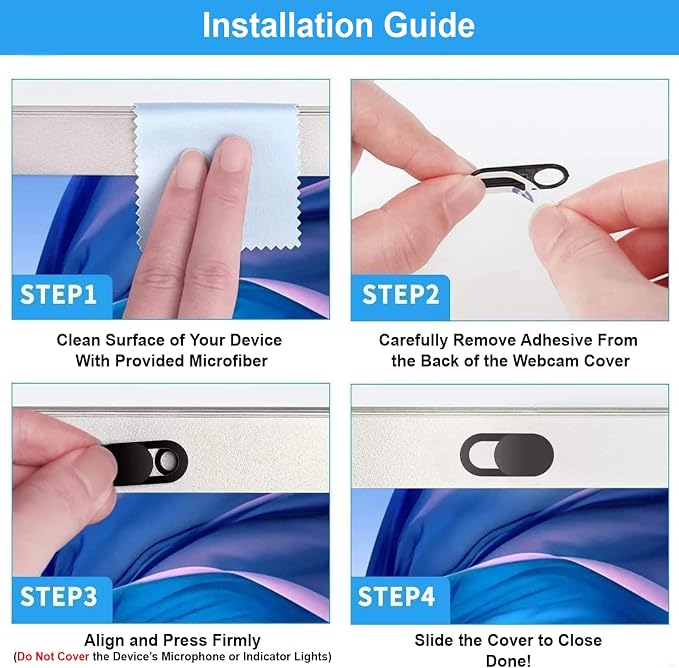 JOS California 9 Pack 0.03 inch Ultra Thin Webcam Cover Slide Camera Blocker - Image 3