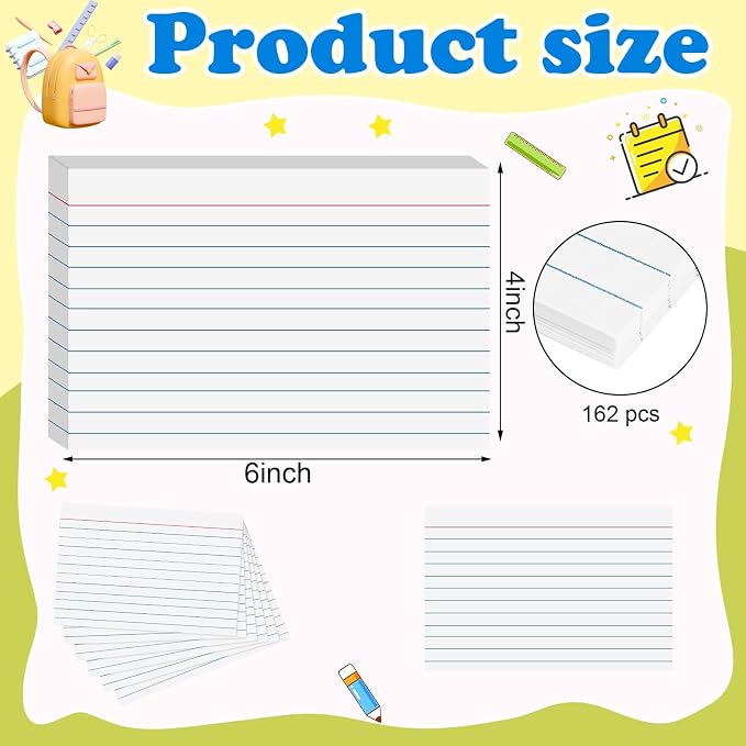 White Index Cards 4x6 Inch Flash Cards Heavyweight Lined Flashcards Note Cards - Image 2