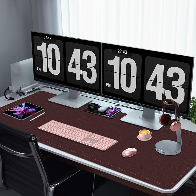 Large PU Leather Desk Pad, 47.2" x 17" Non-Slip Mat - Image 5