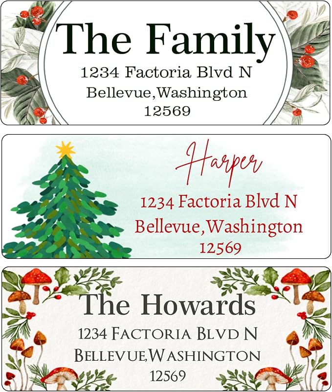 Christmas Return Address Labels Personalized by LINMAGCO