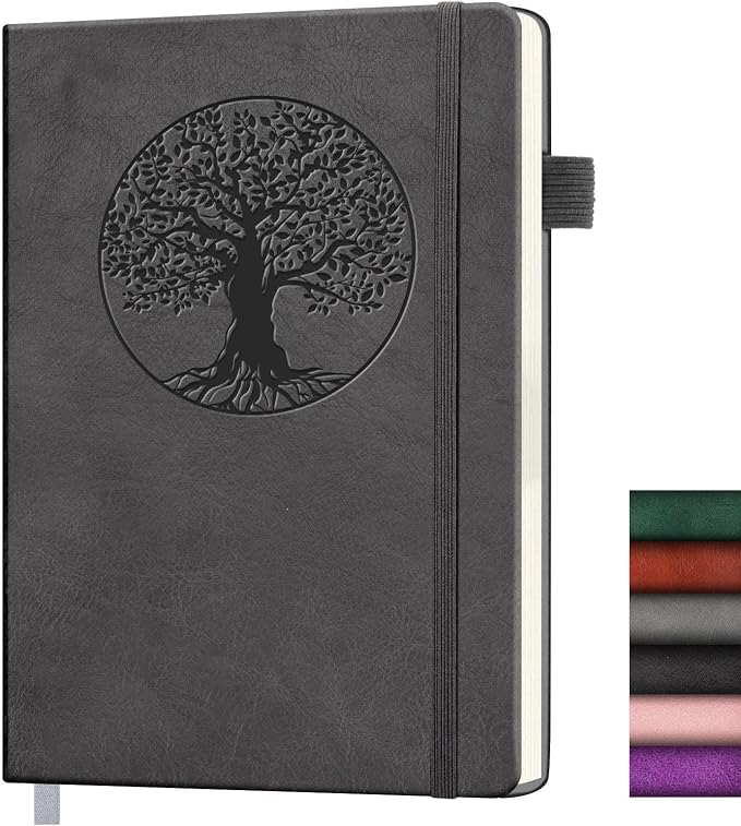 Lined Journal Notebook, A5 Leather Vintage Journals by ALKALO