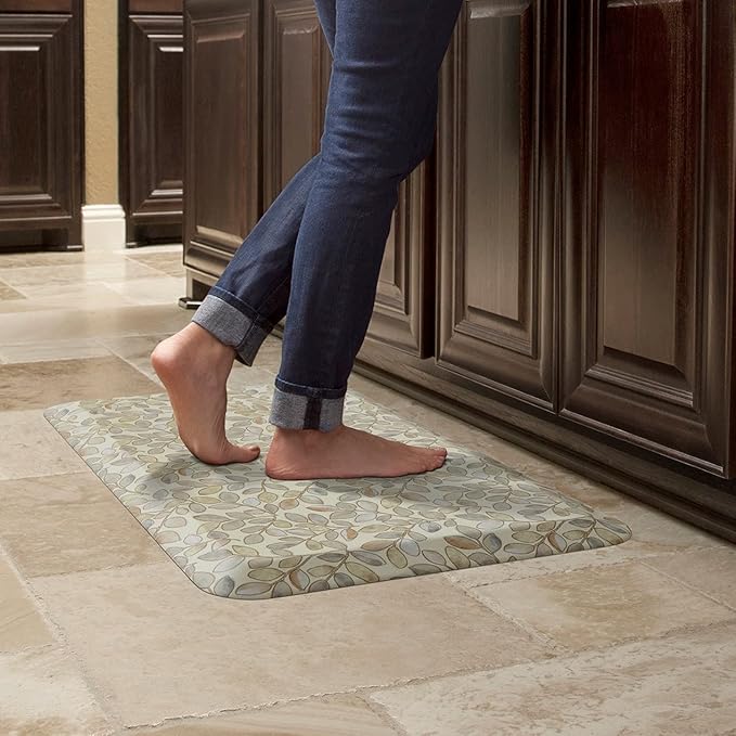 GelPro Designer Comfort 3/4" Thick Ergo-Foam Anti-Fatigue Kitchen Floor Mat, 20"x32", Orchard Almond-DeskLoop Office