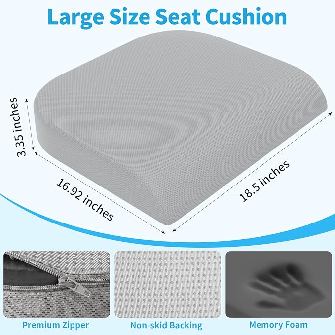 TranquilRelax XLarge Seat Cushion, Memory Foam Cushion - Image 3
