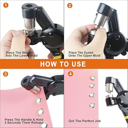 ZONGLAN Grommet Tool Kit, Eyelet Tool Multi-Purpose Handheld Manual Hole Punch - Image 4
