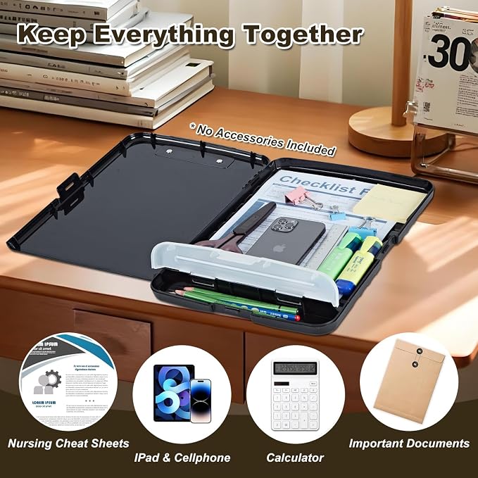 Clipboard with Storage, Nursing Clip Board 8.5 x 11 Storage Organization Box - Image 6