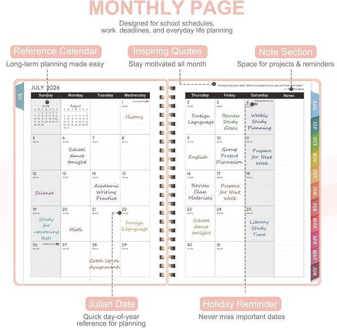 Planner 2026-2027, Academic Weekly and Monthly Calendar Planner, July 2026 - Image 3