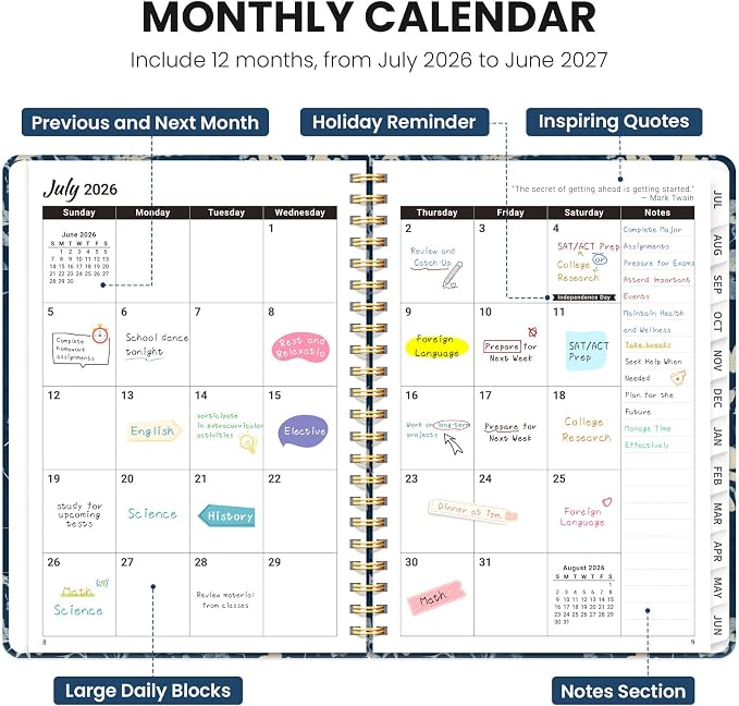 Planner 2026-2027, Monthly and Weekly Academic Planner July 2026 - Image 2
