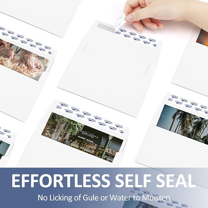 ValBox A4 Photo Envelopes 100 Qty 4 x 6 White Kraft Paper Envelopes Self Seal - Image 4