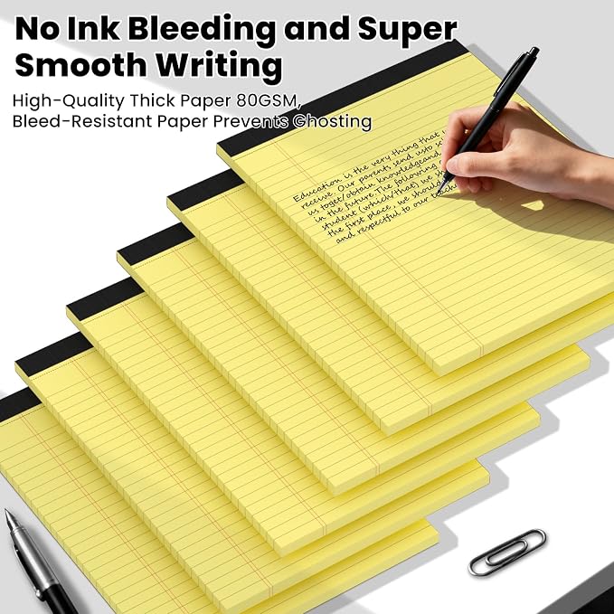 6pcs Legal Pads 8.5 x 11, Notepads 8.5 x 11 Inch, 30 Sheets/Pack, Perforate - Image 5