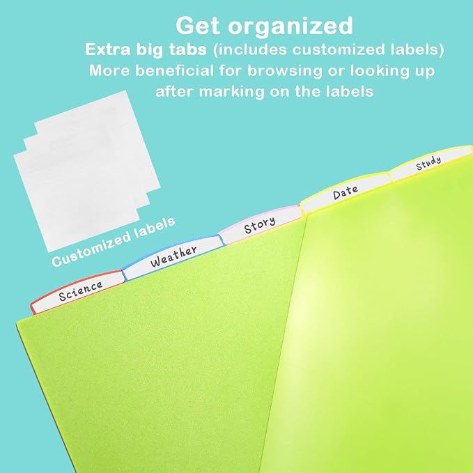 5 Tabs Plastic Dividers with Clear Front Pocket - Image 5