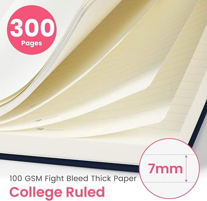 Lined Spiral Notebook Journal for Work, 300 Pages Thick B5 College Ruled - Image 2