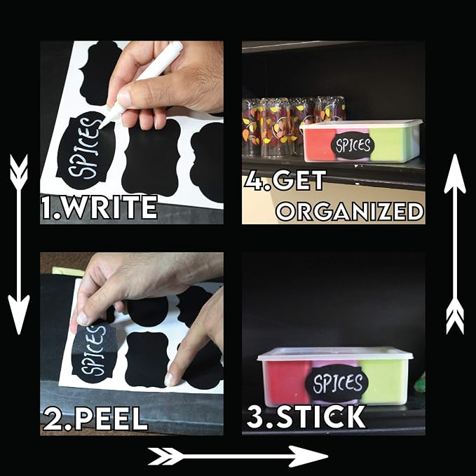 Mantah Chalkboard Label Stickers 96pcs - Image 2