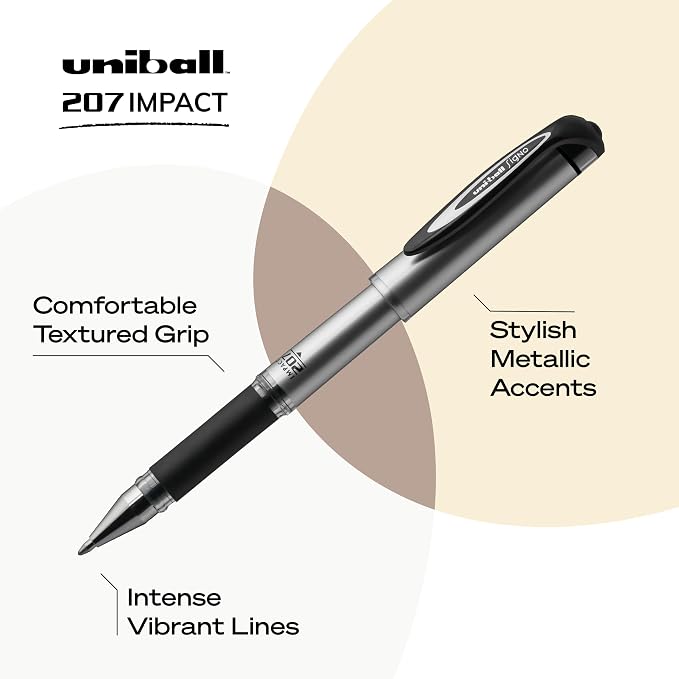 uniball 207 Impact Gel Pens, Bold Point, 4 Pack - Image 3