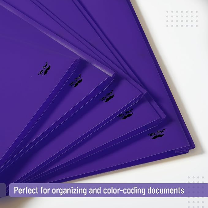 Mr. Pen- Plastic Folders with Pockets and Prongs, 5 Pack, Letter Size | Pocket - Image 6