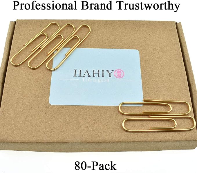 HAHIYO Paper Clips Large 2 inches Length Gold Paperclips Vinyl Coated Prevent - Image 6