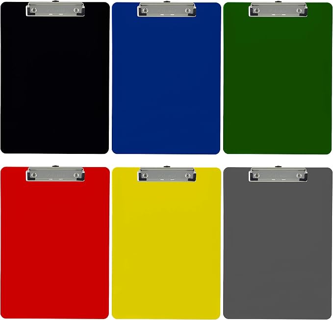 Trade Quest Plastic Clipboard Opaque Color Letter Size Low Profile Clip by Trade+Quest+Global+Corp