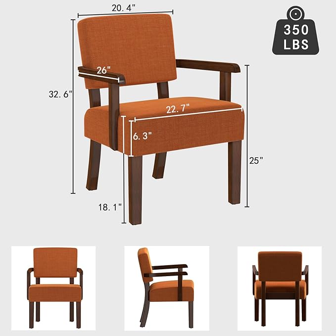 Accent Chair, Living Room Chairs Oversized with Soft Seat and Armrests for Dinning, Bedroom, Reading and Waiting Rooms-DeskLoop Office