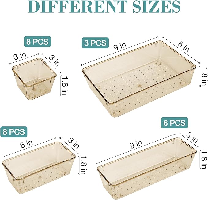 StorMiracle 25 PCS Drawer Organizer Set, 5 Varied Size Bathroom and kitchen - Image 2
