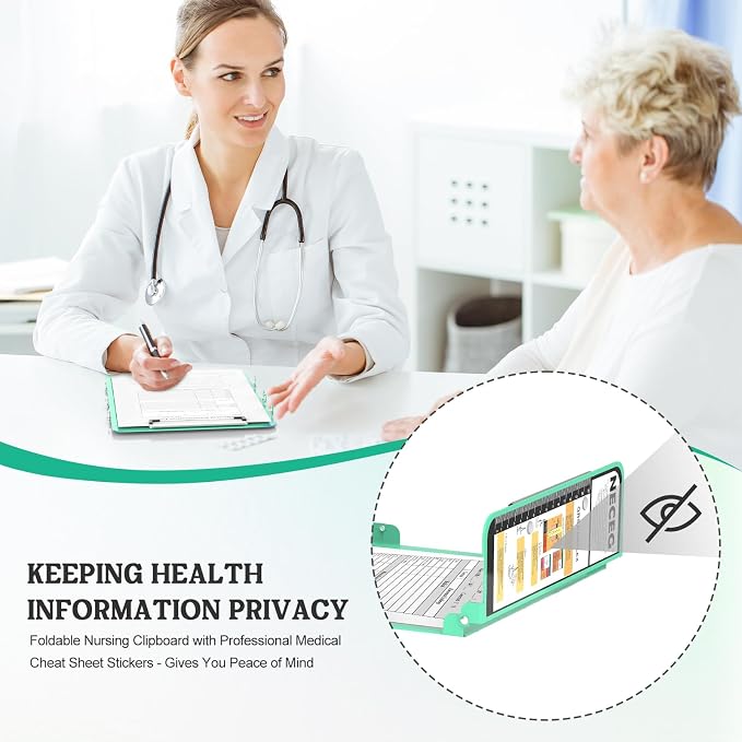 Nursing Clipboard Foldable, 4-Layer Aluminum -Mint | Folding Clipboard - Image 7