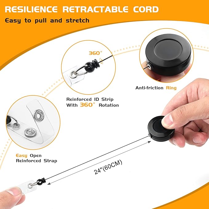 50 Pack Badge Reels Retractable - Image 4