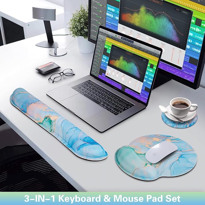 Mouse Pad Blue, 3-in-1 Mouse Pad - Image 2