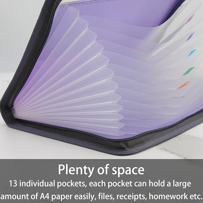 NAFY Accordian File Organizer, 13 Pockets Expanding File Folder - Image 2