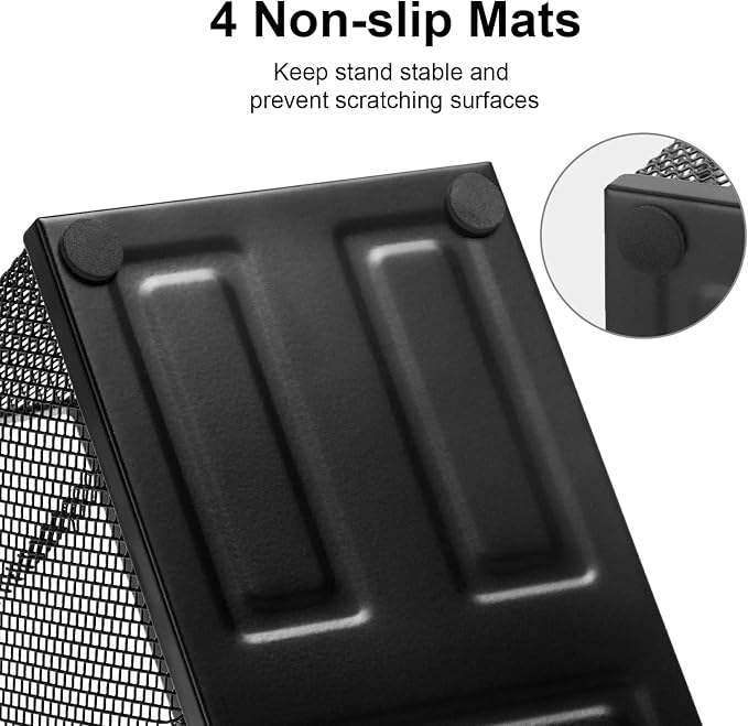 Comix Mesh Pen Pencil Holder Desk Organizer, 3 Compartment Wire Desktop Pen - Image 5