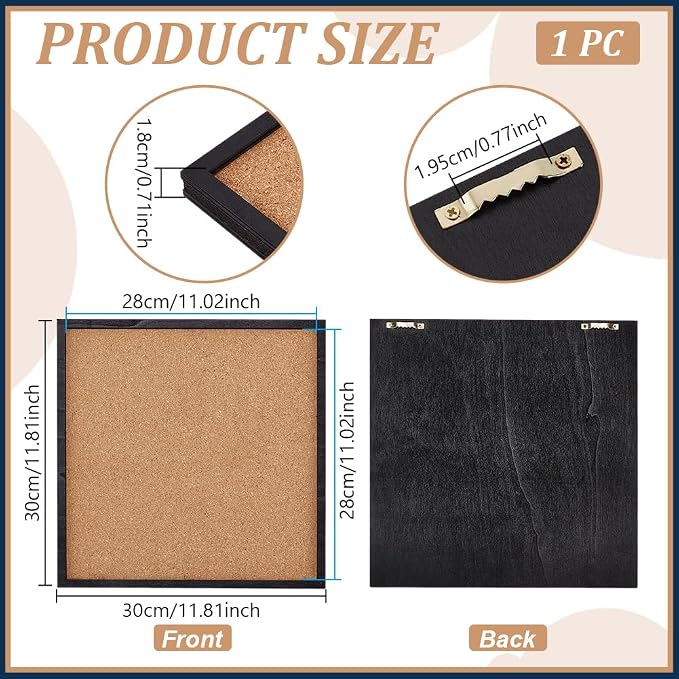 BENECREAT Pin Board Square Cork Board - Image 2