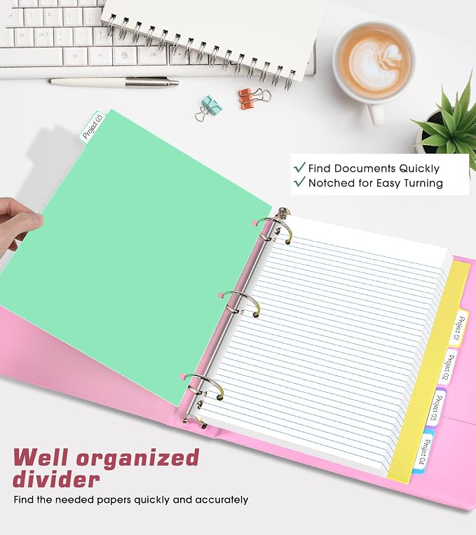 3 Ring Binder 1 inch，Cute Binder Organizer - Image 3