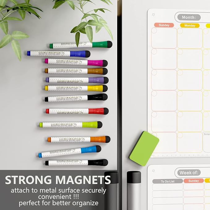 Magnetic Dry Erase Whiteboard Markers, 1mm Fine Tip, 5 Pack Classic | Fridge - Image 4