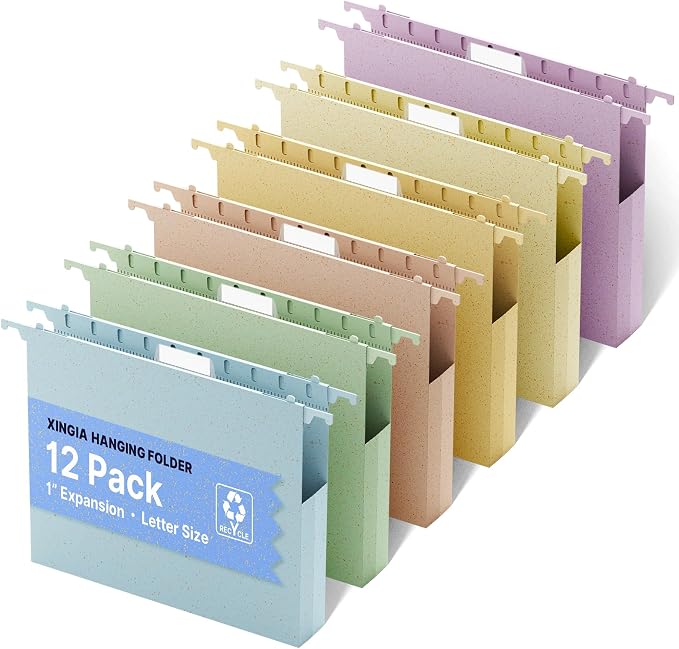 XINGIA Hanging File Folders Letter Size, Heavy Duty 1" Expanding Hanging File by Unknown