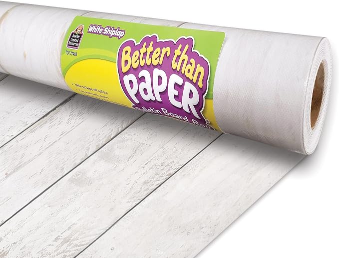 Teacher Created Resources White Shiplap Better Than Paper® Bulletin Board Roll by TeacherCreatedResourcesOS