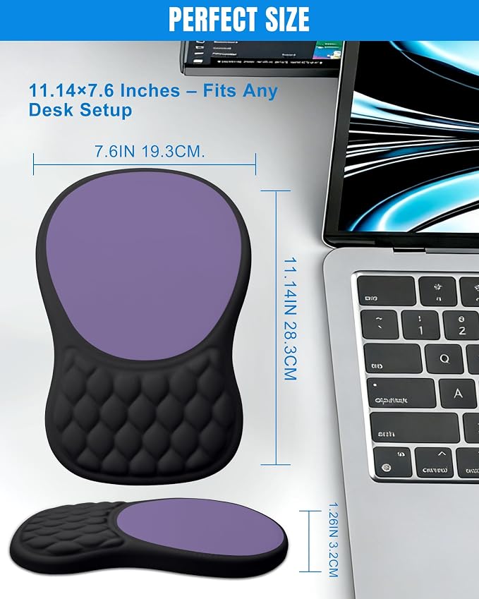 Ergonomic Mouse Pad with Wrist Rest, Slope Design Memory Foam Support, Smooth - Image 7