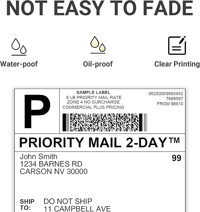 4x6 Thermal Labels, 2 Packs of 500 4x6 Fold Labels - Image 3