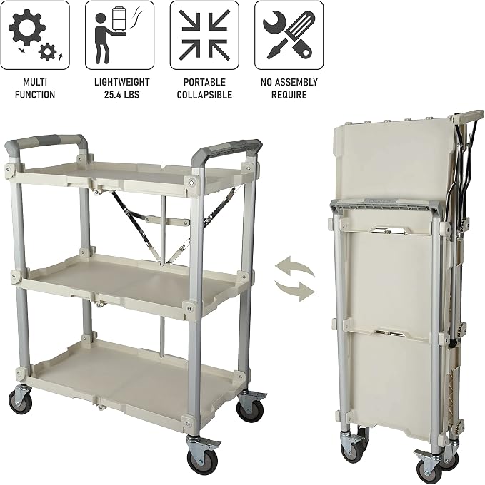 Olympia Tools 89-355 Pack N Roll Collapsible Service Cart, 300LB Capacity - Image 4