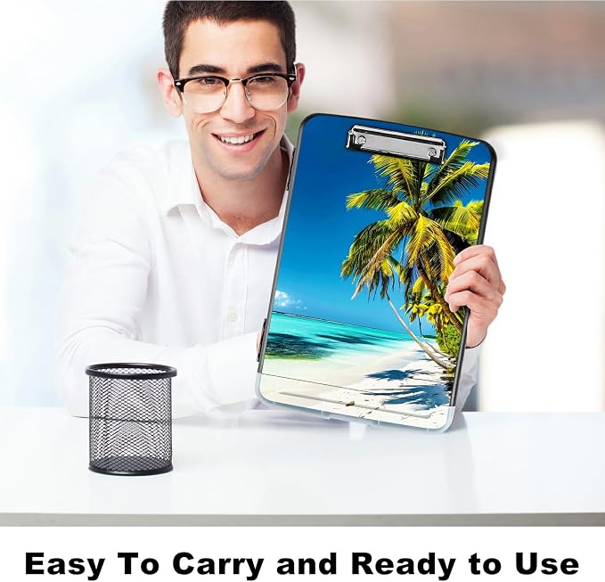 Blue Beach Palm Tree A4 Clipboard - Image 6