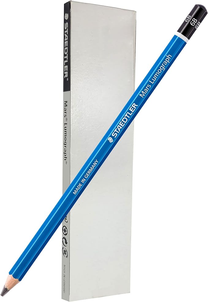 STAEDTLER Mars Lumograph 6B Graphite Art Drawing Pencil, 6 Pencils by Staedtler
