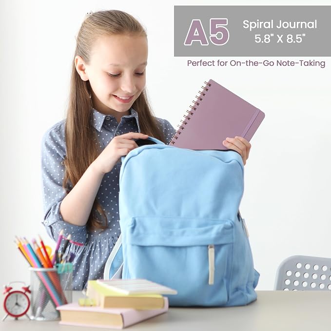 CICPAP Lined Spiral Journal Notebook, A5 College Ruled Notebook - Image 6