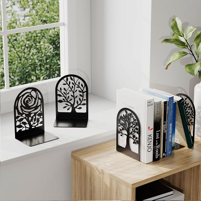 MaxGear Decorative Book Ends, Heavy Duty Bookends - Image 7