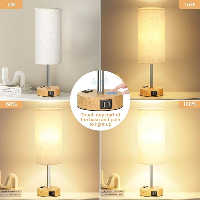 Fenmzee Bedside Table Lamp for Bedroom - Image 2