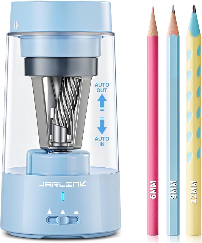 JARLINK Electric Pencil Sharpener, Fully Automatic Rechargeable Pencil Sharpener by JARLINK