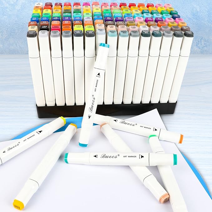 Alcohol Markers: Double Tipped Art Marker, 120 Count, suitable for Adults Artists Painting, Coloring Drawing Sketching, Multicolor-DeskLoop Office