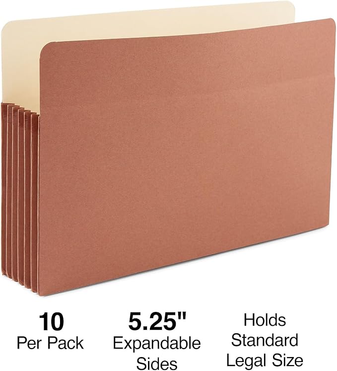 Staples Recycled Reinforced File Pockets, Legal Size, 5.25‑Inch Expansion - Image 4
